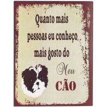 Placa De Metal Adorno Pared Placa Pared Gato Placas Metal Multicolor 1x25x33cm 17387 - Signes Grimalt