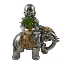 Signes Grimalt Figura De Buda Figuras Figura Monje Budas Plateado 10x18x20cm 31439