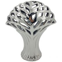 Signes Grimalt - Figura De Sobremesa Decoracion Figura Árbol Jarrones y Portavelas Plateado 12x25x30cm 31541