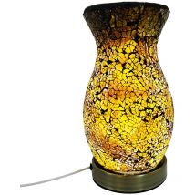 Lámpara De Sobremesa Muebles Lámpara Mosaico Lamparas Amarillo 12x12x22cm 31514 - Signes Grimalt