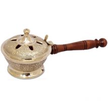 Zen Et Ethnique - Signes Grimalt Portaincienso Regalo Quemador Incienso Complementos Natura Dorado 10x23x9cm 2573