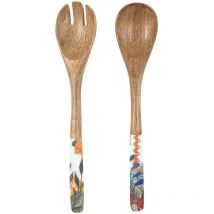 Signes Grimalt - Cubierto Cocina Cuchara y Tenedor Hojas 2U Cajas y Bandejas Marrón 7x33x3cm 32880