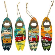 Ouvre-bouteille original en forme de planche de surf avec 4 designs uniques pour les fêtes et cadeaux amusants