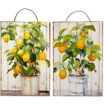 Signes Grimalt - Dekorative Zitronen-Wanddekoration aus Holz für den Garten – einzigartige Designtafeln für die Innen- und Außendekoration