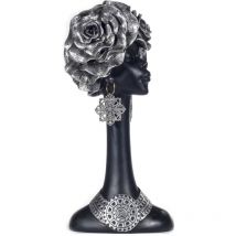 Signes Grimalt Afrikanische Figur und Elefantenfiguren Abbildung afrikanischer Kopf und Elefanten Black 14x10x30cm 23719