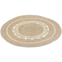 Tapis d'entrée beige 80 cm – Tapis en jonc de mer naturel pour la décoration de la maison, style moderne et élégant