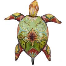 Signes Grimalt - Tortue tropicale en métal vert, ornement mural, décoration de la maison