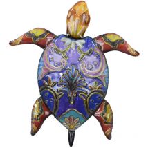 Signes Grimalt - Décoration murale de tortue tropicale en métal, décoration de plage pour la maison