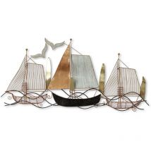 Le Monde Des Animaux - Signes Grimalt Applicare la parete dell'ornamento in metallo Appliques in metallo marrone muro adoro 7x116x58cm 23754