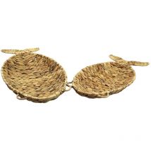 Signes Grimalt Bandeja Decoracion Bandejas Pez 2U Cestas Marrón 23x49x6cm 33401