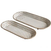 Signes Grimalt - Plateaux en métal et bois pour la décoration de la maison - Pack de 2 unités