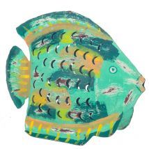 Signes Grimalt - Pez Verde Bougeoir Marin - Figurine Poisson Vert - 24x30x9cm