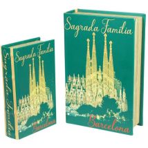 Buchkästen Dekoration Set Book Box 2U Boxes Green Boart 18x27x7cm 20568 - Signes Grimalt