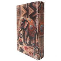 Signes Grimalt - Boîte à livres décorative en forme d'éléphant ethnique pour la maison et le bureau