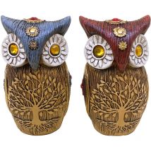 Signes Grimalt - Chouette 2U Chouettes Figurine Chouette Marron - 10x6x5cm