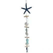 Pendentif étoile nautique et poisson décoration marin pour la maison, accessoire de style côtier, cadeau original et unique