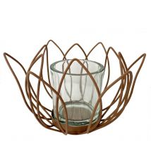 Signes Grimalt - Décoration de Portavelas Portavelas dans les vases en forme de fleurs et support brun 11x16x16cm 27540