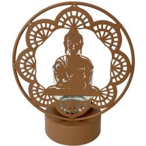Signes Grimalt Décoration de Portavelas Bouddha avec porte-verre avec des supports en verre et brun 22x10x18cm 27533