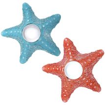 Décoration de Portavelas Candelabro Star 2U Vases et support bleu 17x17x6cm 29405 - Signes Grimalt