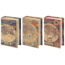 Décoration des boîtes de livres Boxes Book 3 Dif. World Boxs Multicolor Book 11x17x5cm 22338 - Signes Grimalt
