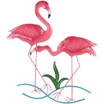 Signes Grimalt - Décoration Murale Flamants Roses Appliques en Métal - 51x48x3cm