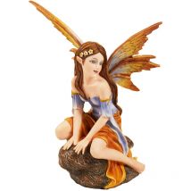 Signes Grimalt - Figurine de fée assise Fée Fantasy Rouge 16x13x9cm