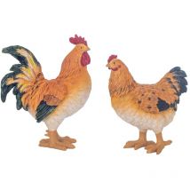 Signes Grimalt - Figura gallina 2 u animali Figura di pollo arancione - 26x20x10cm
