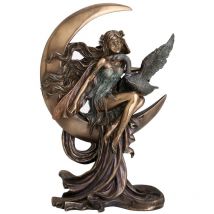 Signes Grimalt - Figura fata luna bronzo Figura mitologica d'oro - 25x16x9cm