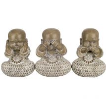 Signes Grimalt - Figure de figurines de Bouddha Bouddha Figure 3 unités Buddhas Brown 19x11x14cm 27205