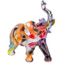 Signes Grimalt Figure de figure d'éléphant Éléphant animal multicolore Figure 7x12x13cm 27139