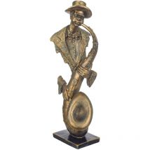 Signes Grimalt - Figure de figure de personne Musicien de figure saxophone de bronze gold 48X12X17CM 27508