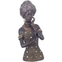 Figura decorativa africana in resina dorata – 28x12x12 cm – 0,955 Kg – ZEN ET ETHNIQUE – 20275