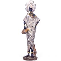 Signes Grimalt Figure de figure africaine Figure africaine Éléphants africains et dorés 9x14x47cm 25359