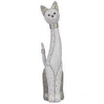 Signes Grimalt Figures de figure de chat Blanco Animal Cat Figure 52x16x12cm 27510