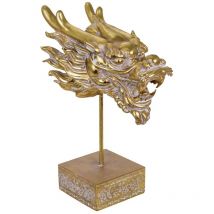 Signes Grimalt - Figures de figure animale Ornement de dragon avec animaux dorés 16x30x40cm 27125