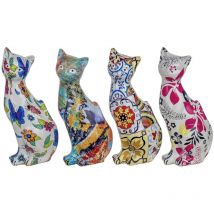 Signes Grimalt Figures de figure de chat Cat Figure 4 Unités animales blanches 13x4x6cm 27296