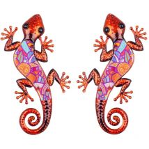 Signes Grimalt - Mur de la figure animale Adorno Figure Lizards 2 unités Orange Gardin 13x30x1cm 24955