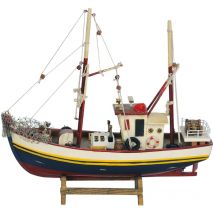 Fischerbootfahrzeuge Silbernes Bootsmodell - 28x30x8cm - Signes Grimalt