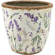 Signes Grimalt - Macetero Decoracion Macetero Lavanda Jarrones y Portavelas Blanco 17x17x16cm 36154