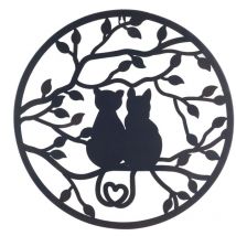 Le Monde Des Animaux - Signes Grimalt Metall -Ornamentwand auftragen Adorno appliziert Metal Black 1x50x50cm 22813