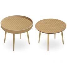 Signes Grimalt - Meubles de table auxiliaires Tables rondes 2 unités Brown Auxiliary Furniture 40x50x50cm 26716