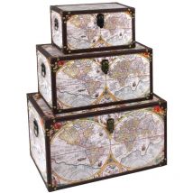 Mobili Baúl Baúles Mundo 3 unità di baules grigie 36x60x34cm 29390 - Signes Grimalt