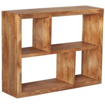 Etagère bohème 110x29cm, meuble d'appoint en bois de manguier, style vintage pour décoration intérieure