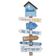Signes Grimalt - Mur de figurines marins Adorno Wall Adgane Beach Blue Wood Plaques 6x35x83cm 26498