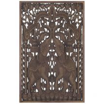 Signes Grimalt - Mur de la plaque en bois en bois Éléphant Mur Adorno Brown Wood Plaques 70x1x45cm 26915