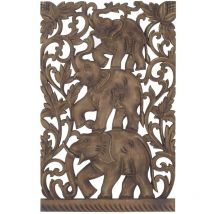 Signes Grimalt - Mur de la plaque en bois en bois Éléphant Mur à jour des plaques de bois brun 70x1x45cm 26914