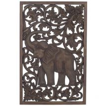 Signes Grimalt - Mur de la plaque en bois en bois Plaques de bois brun mur d'éléphant 70x1x45cm 26913