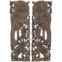 Signes Grimalt - Mur de la plaque en bois en bois Orna du mur d'éléphant
