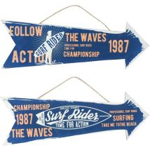 Signes Grimalt - Mur de la plaque en bois en bois Adorno Wall Arrow 2 Dif. Blue Wood Plaques 1x30x10cm 18543