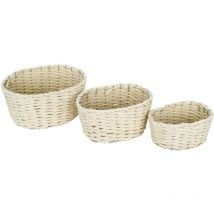 Panier de décoration Paniers 3 paniers marron 30x30x23cm 27645 - Signes Grimalt
